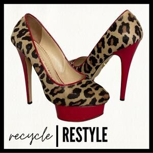 Charlotte Olympia Polly Leopard Calf Hair Pumps
